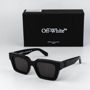 Off-White VIRGIL Men Sunglasses Black Grey Square OERI008 1307 NEW AUTHENTIC